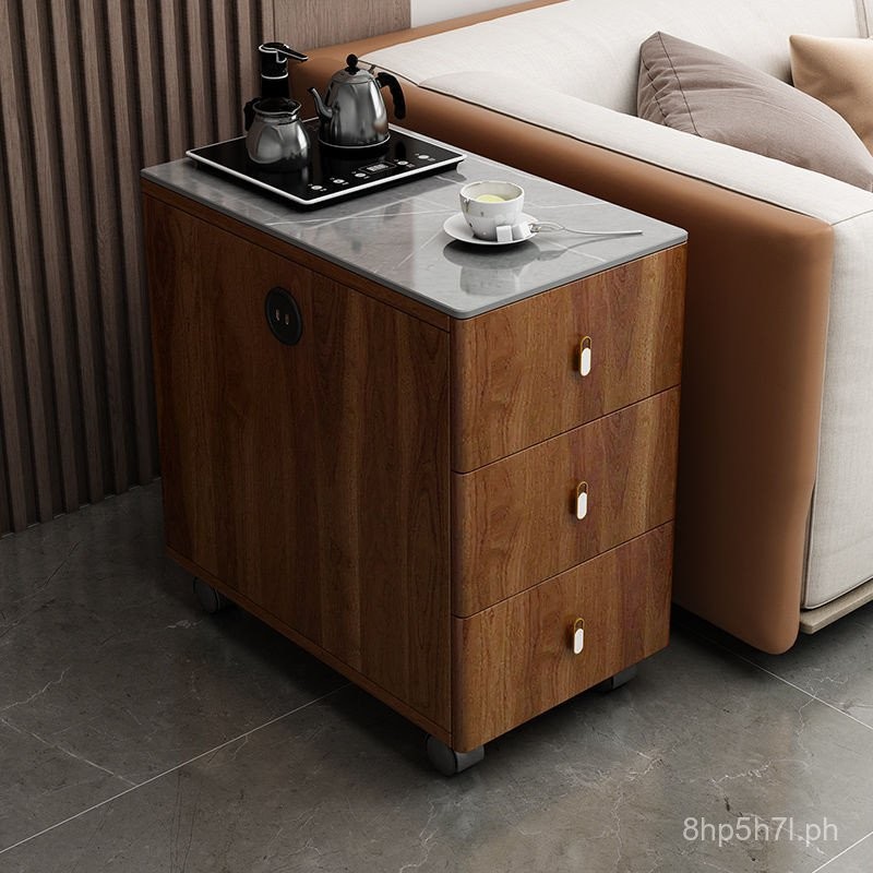 Light Luxury Sofa Side Cabinet Living Room Movable Corner Table Simple ...