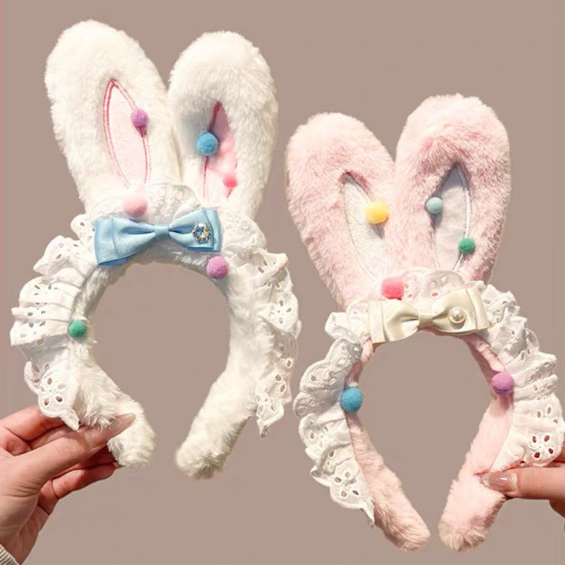 2025 Strawberry Jade Rabbit Cute Pink Rabbit Ear Headband Female ...