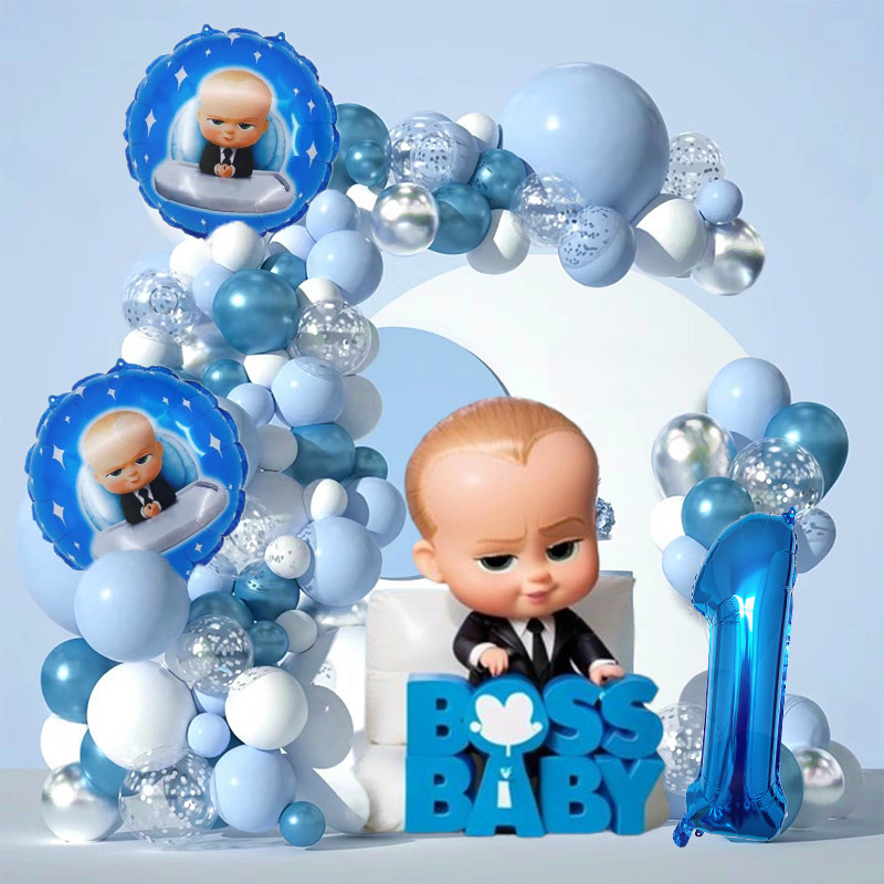 80Pcs/set Boss Baby Theme Balloon Garland Arch Kit Newborn Baby Shower ...