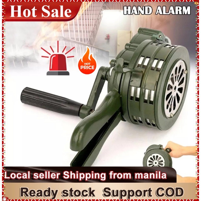 COD Hand Crank Siren Horn 110dB Manual Operated Metal Alarm Air Raid ...