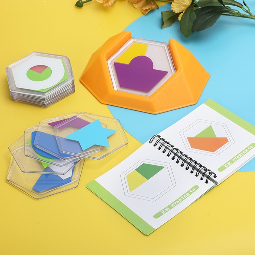 GEEBON Smart Games 100 Challenge Color Code Puzzle Game Tangram Jigsaw ...