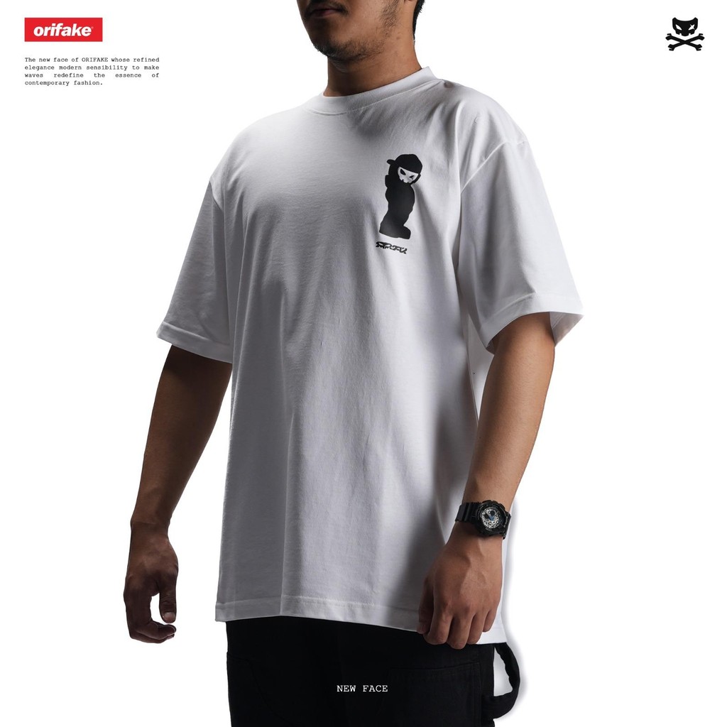 Orifake- Oversized T-Shirt Design New Face White | Shopee Philippines