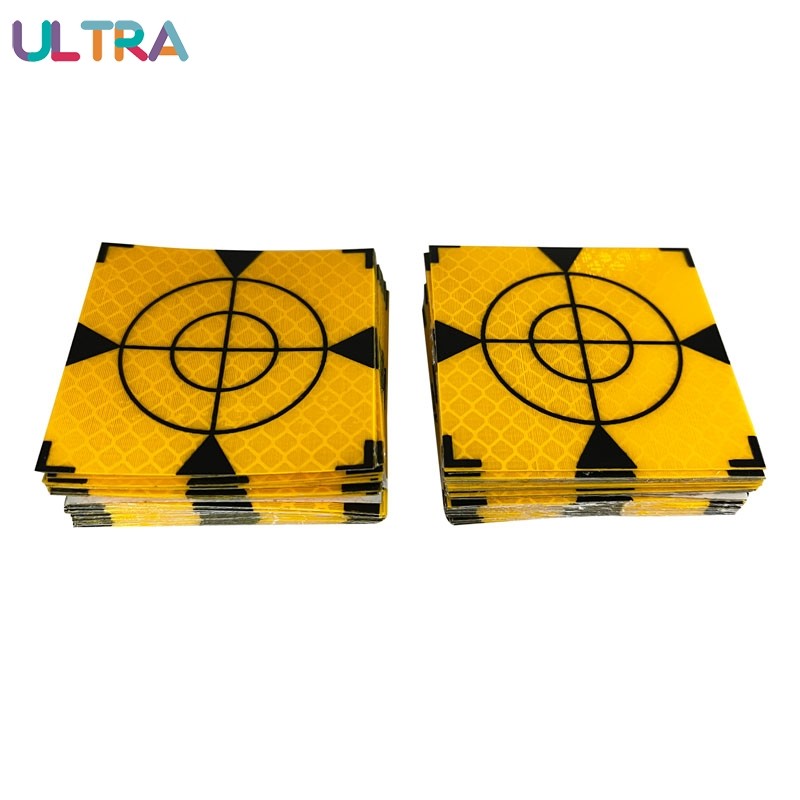RANRAO 100PCS 20/30/40/50/60mm Stazione Totale Riflettore Riflettore Argento Riflettore Riflettente Target Nastro Riflettente Ampiamente Usato In Enginee