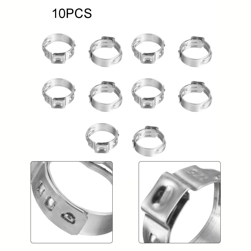 ⭐ Hot selling ⭐10pcs PEX Stainless Steel Clamp Ring Crimp Fittings ...