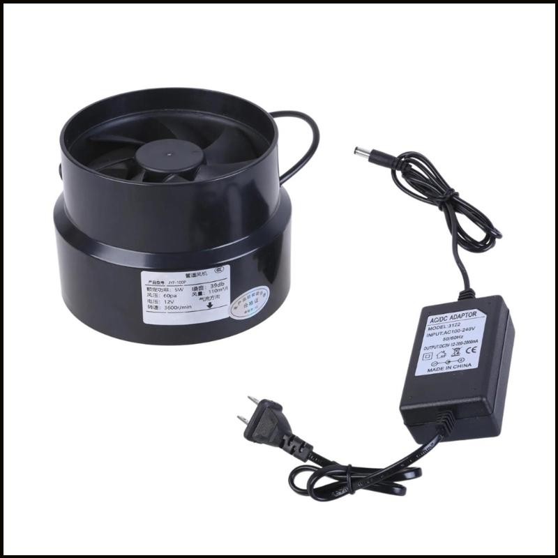 RUN Duct Fan Powerful Inline Extractor Fan 12V 5W Duct Blower 110-100mm ...