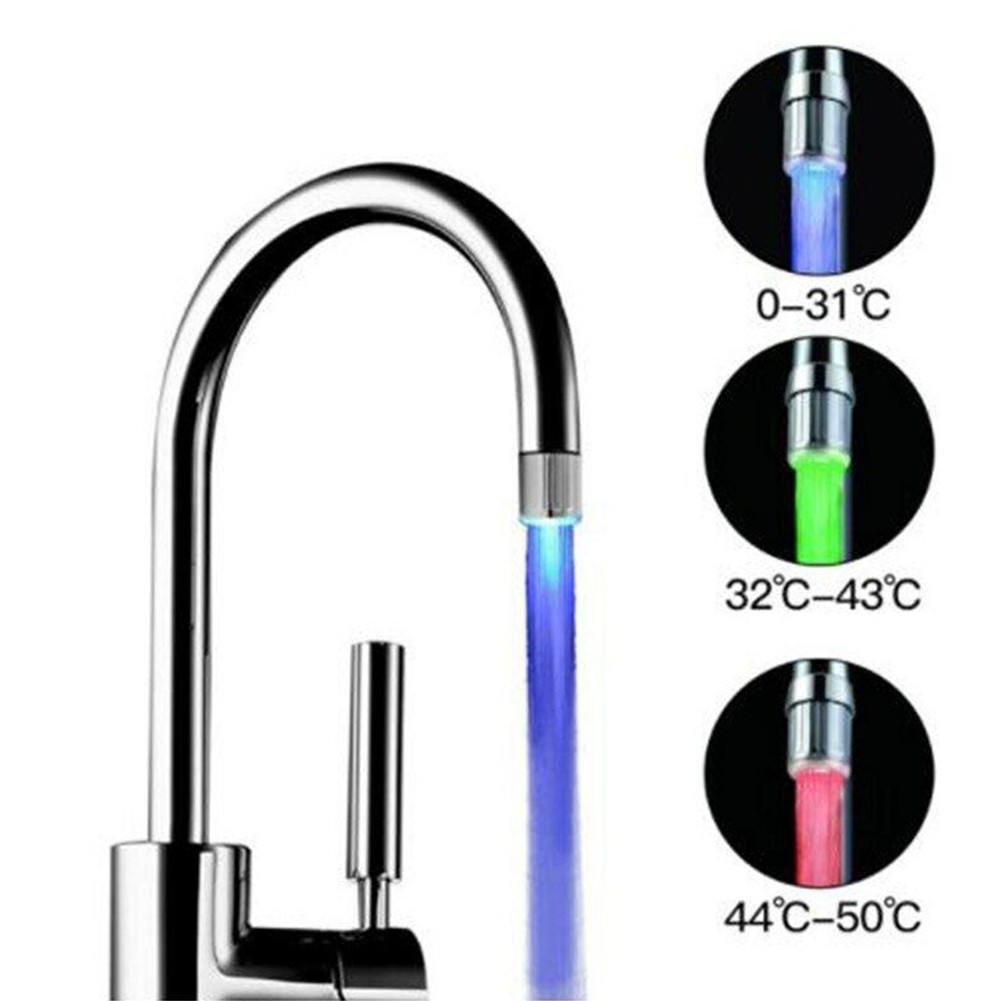 （Big promotion）3 Colour RGB Colour Changing Tap Faucet Kitchen Bathroom ...