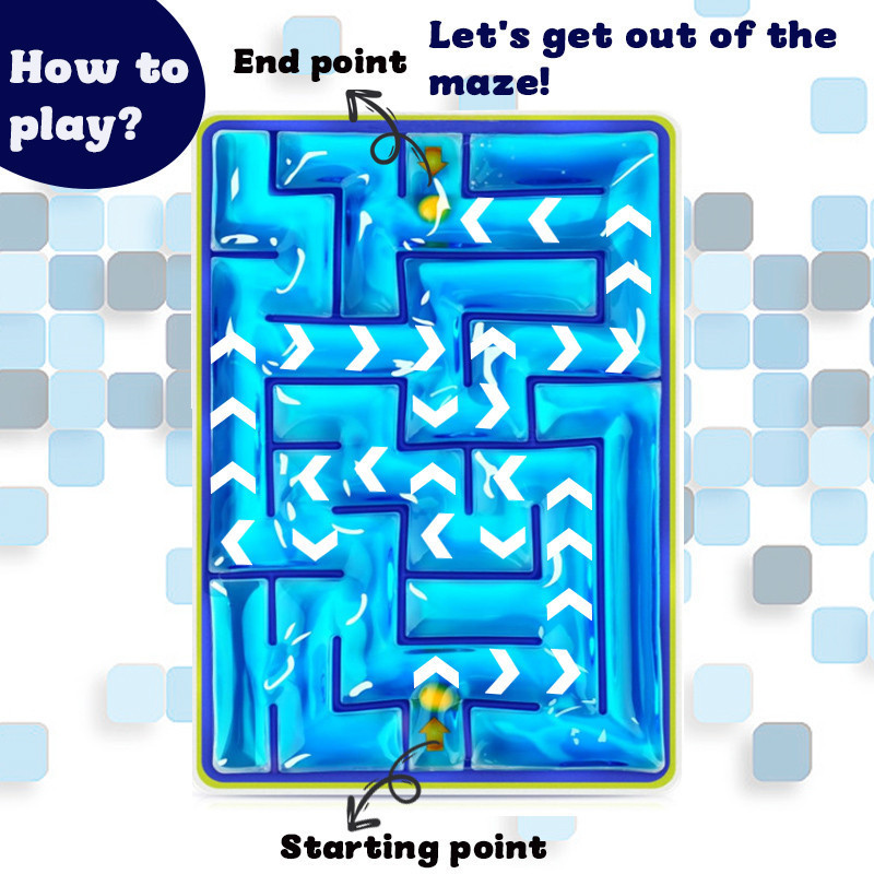Geetoy Rectangle Marble Maze Squeezing Bead Sensory Fidget Stress ...