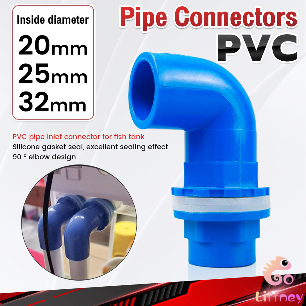 LFN PVC Pipe Connectors Fish Tank Drain Joints Irrigation Tube 90 ...