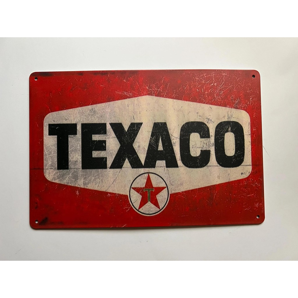 Texaco Rustic Round Metal Sign Vintage Style Texaco Petroleum 30*40cm ...