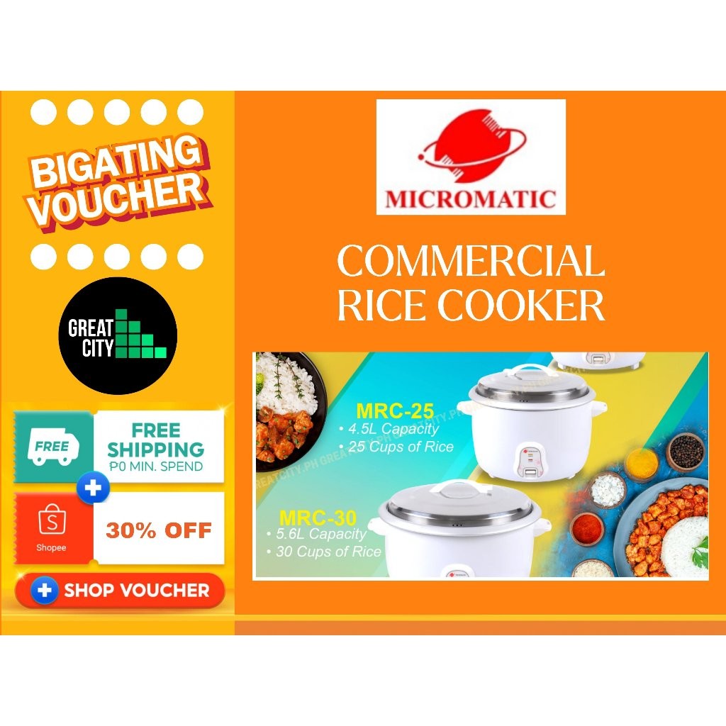 Micromatic Commercial Rice Cooker 30/45 Cups | Shopee Philippines