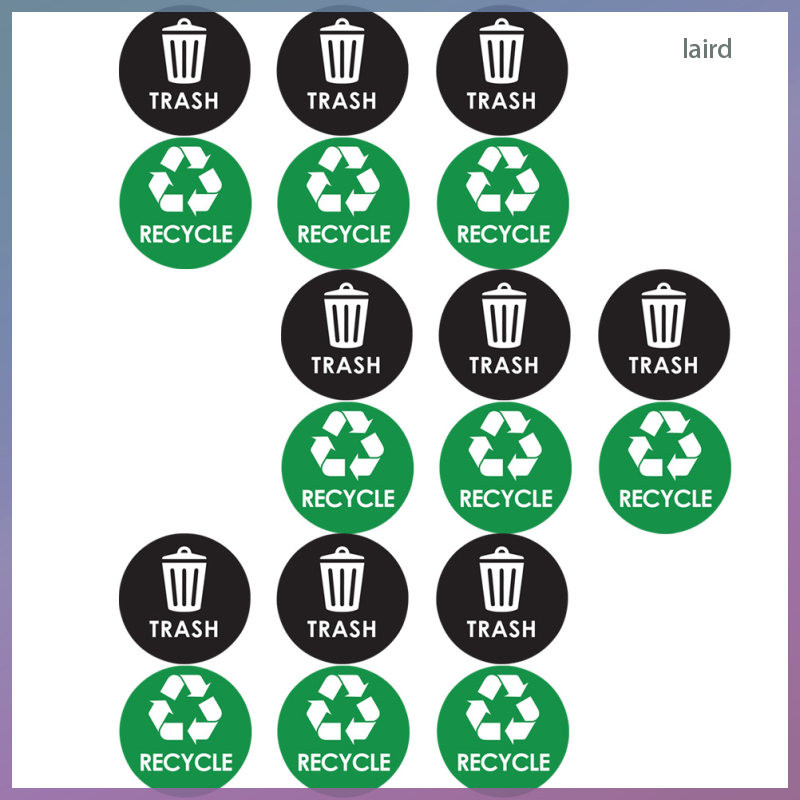 Garbage Can Sorting Stickers Classification The Sign Recycle Bin 12 ...
