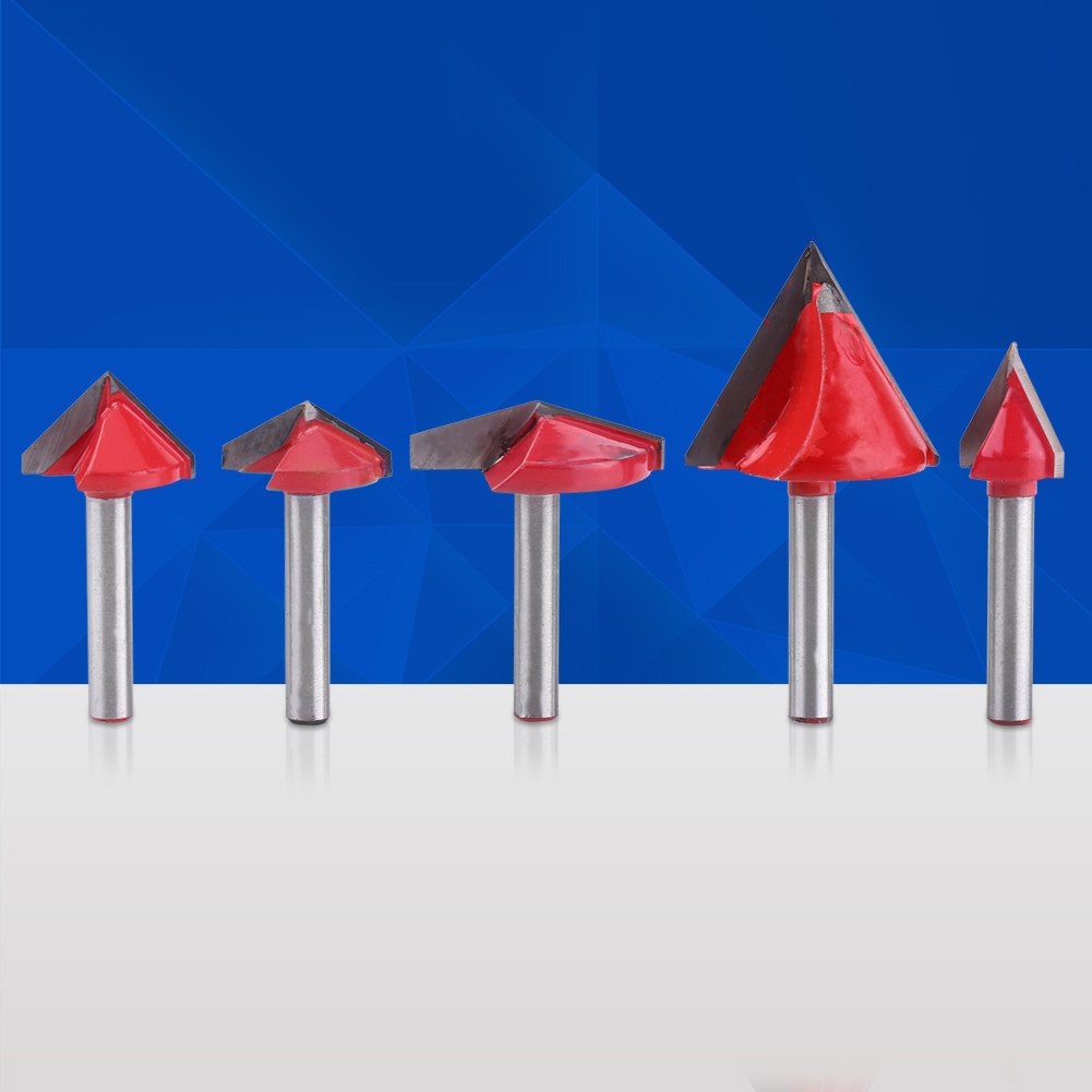 6mm Shank V-Groove Router Bit Tungsten Carbide Sharp End Mill Cutter 3D ...