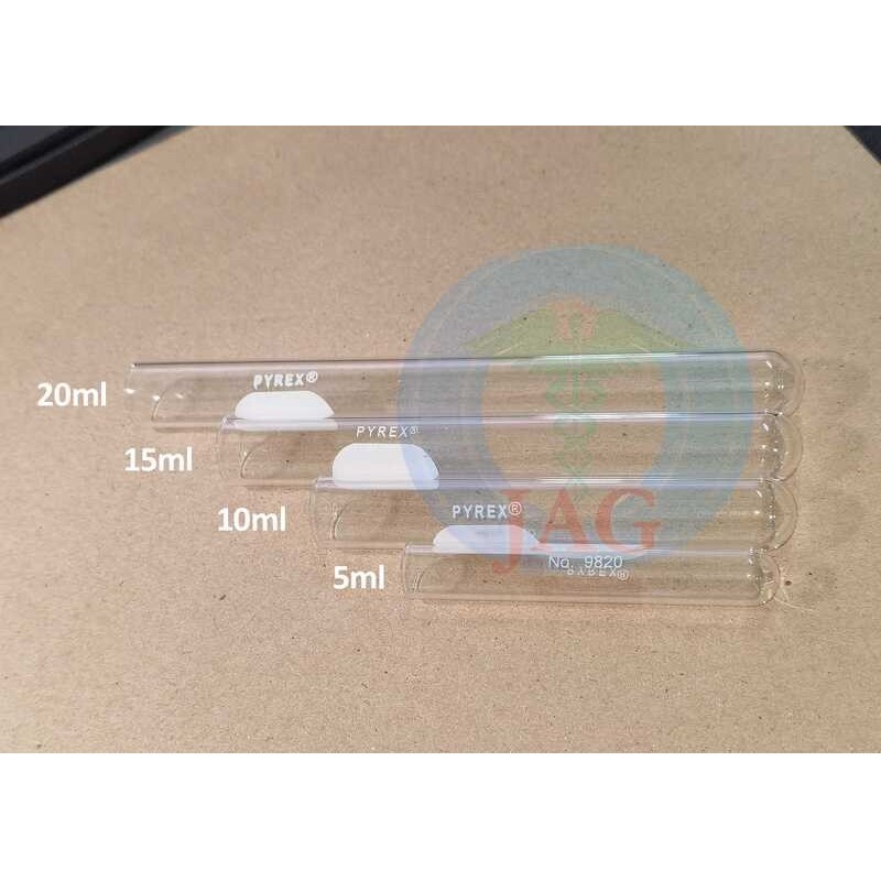 Original PYREX High borosilicate glass test tube in multiple sizes (5 ...