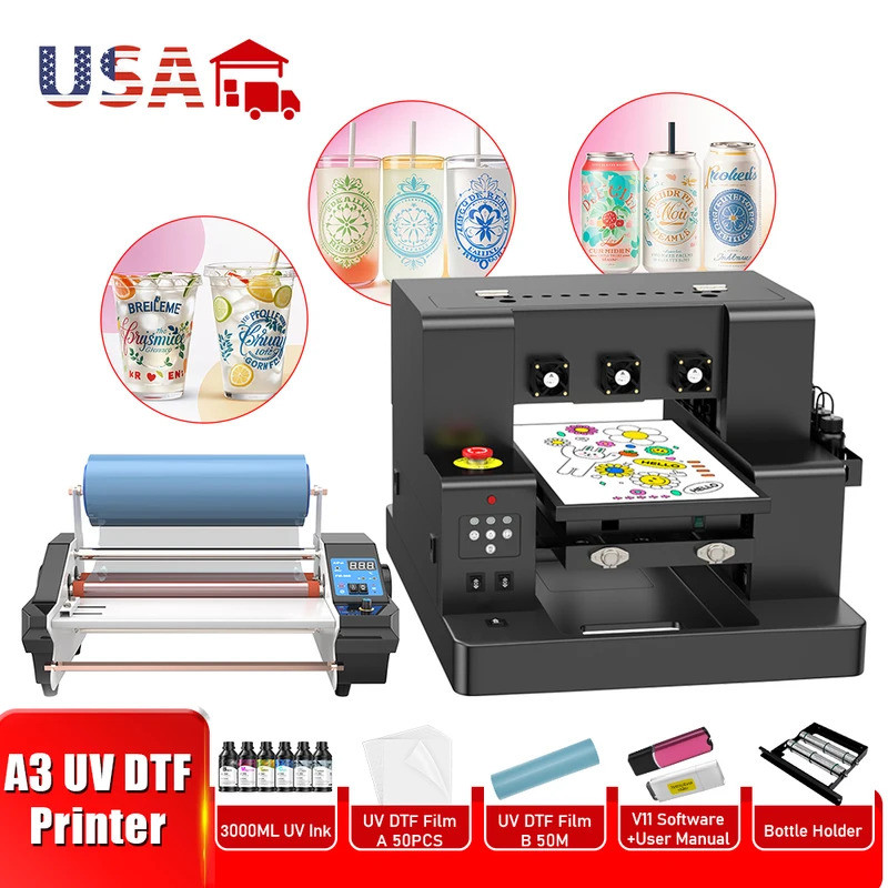 US Stock A3 UV dtf printing machine UV sticker printer a3 For Epson ...