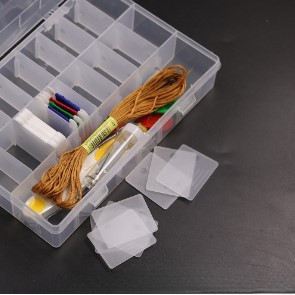 1 Piece of Plastic Box 24 Grid Winding Thread Cross Stitch Thread 8 ...