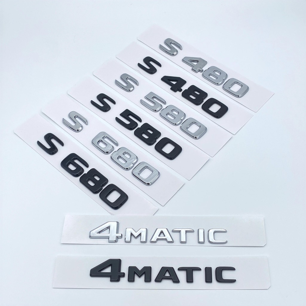 Glossy Black Silver S480 S500 S560 S580 S600 ABS Emblem for Mercedes ...