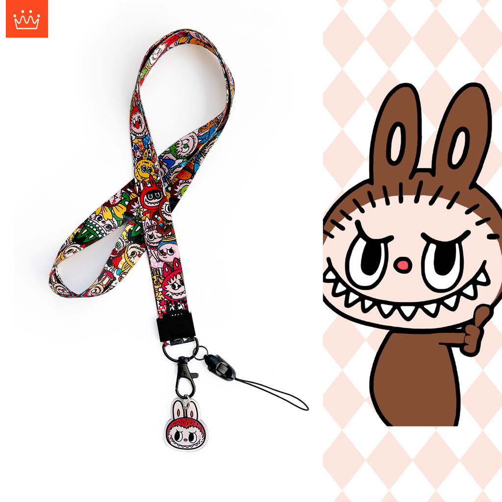 J· Labubu Lanyard Cartoon Anti-Loss Student Card Neck Straps Mobile ...