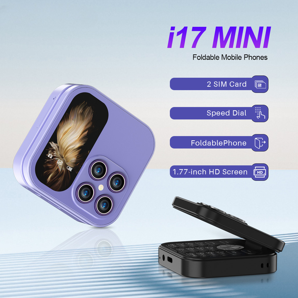 i17 Mini Palm Flip Mobile Phone with Camera 2G Dual SIM Standby Speed