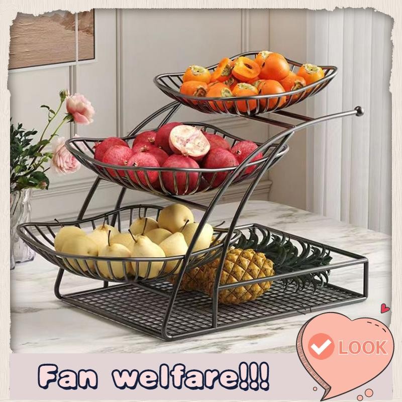 Kitchen Organizer Rack 3-Tier Seasoning Vegetable Fruit Rack Removable ...