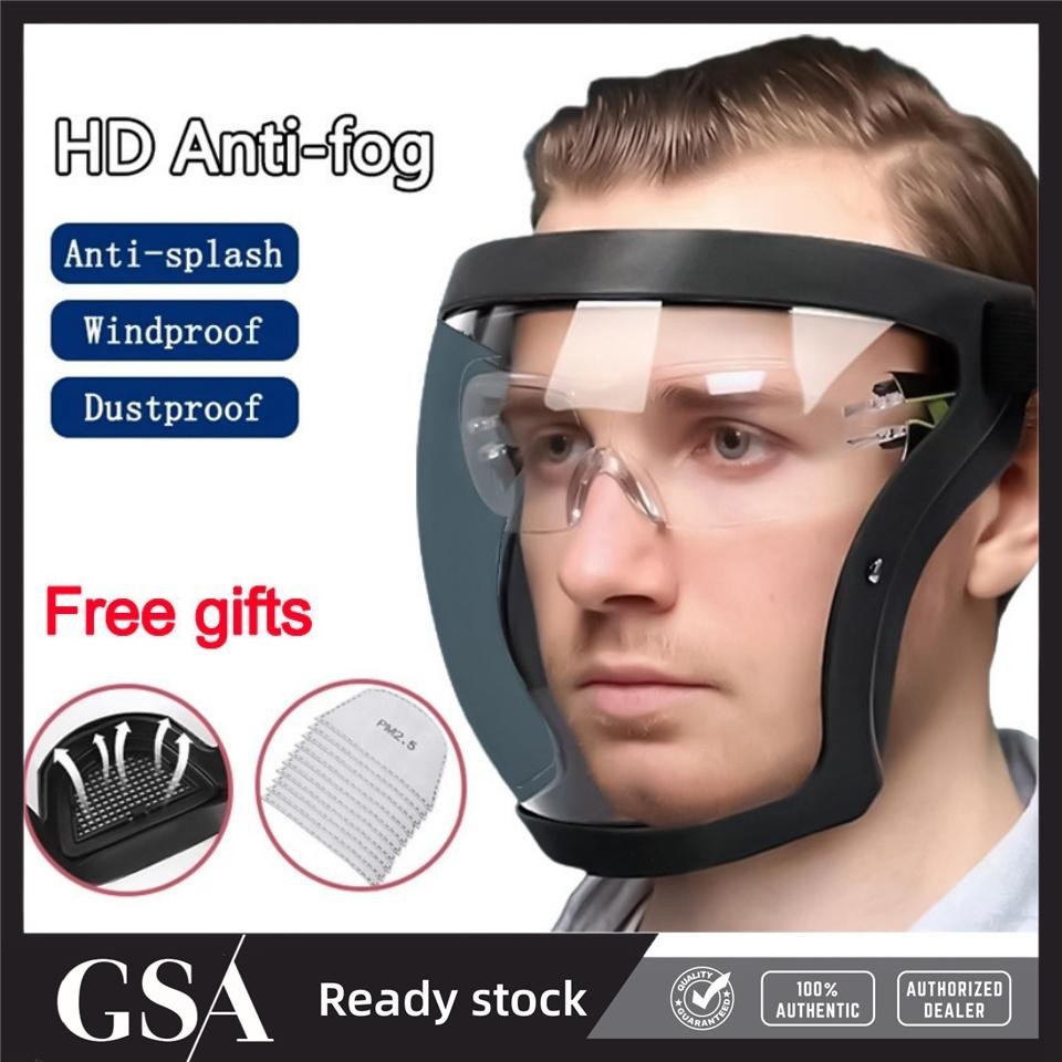 Transparent Full Fcae Mask Face shield Acrylic Anti Fog Dustproof ...
