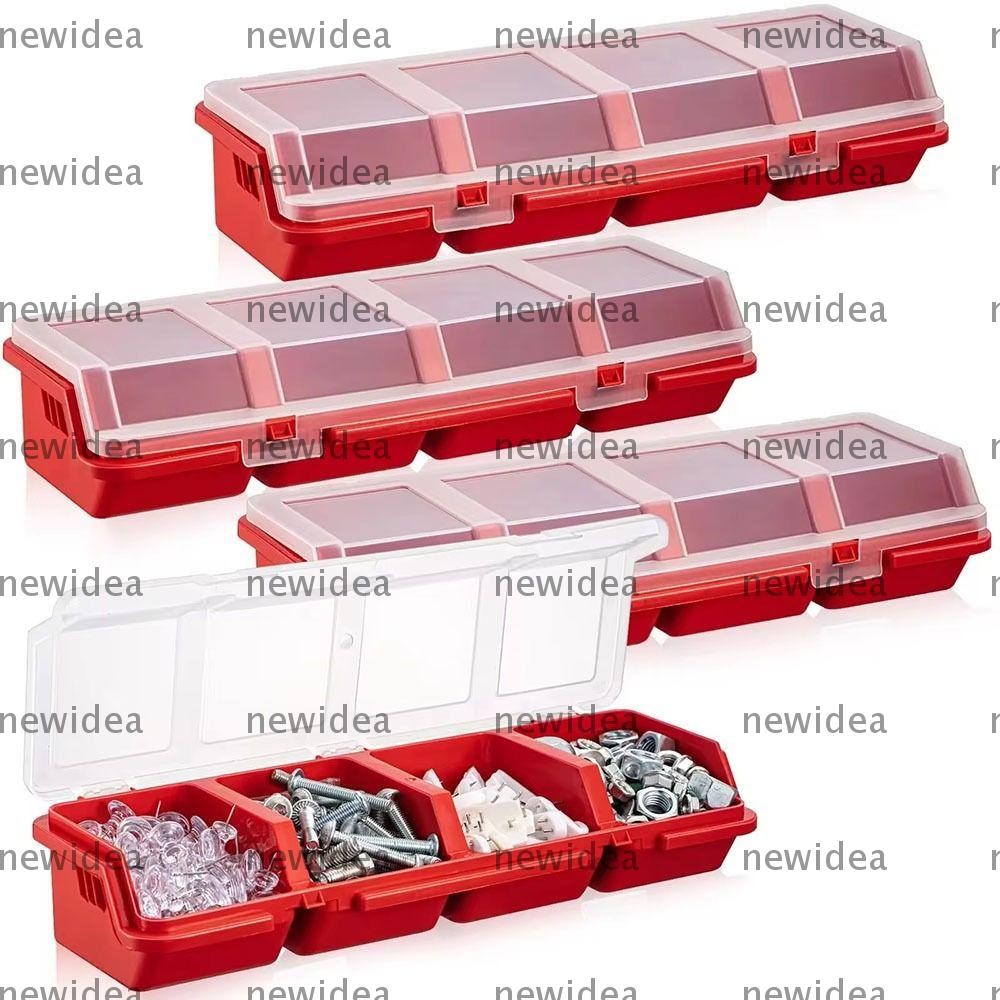 NEWIDEA 1Pcs Screw Organizer Box, 4 Compartments Display Parts Storage ...