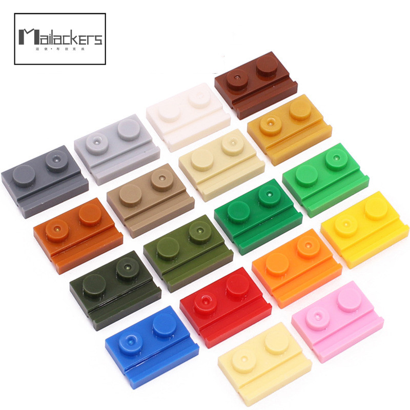 32028 Bricks 50pcs Plate 1x2 single-sided track board with sliding ...