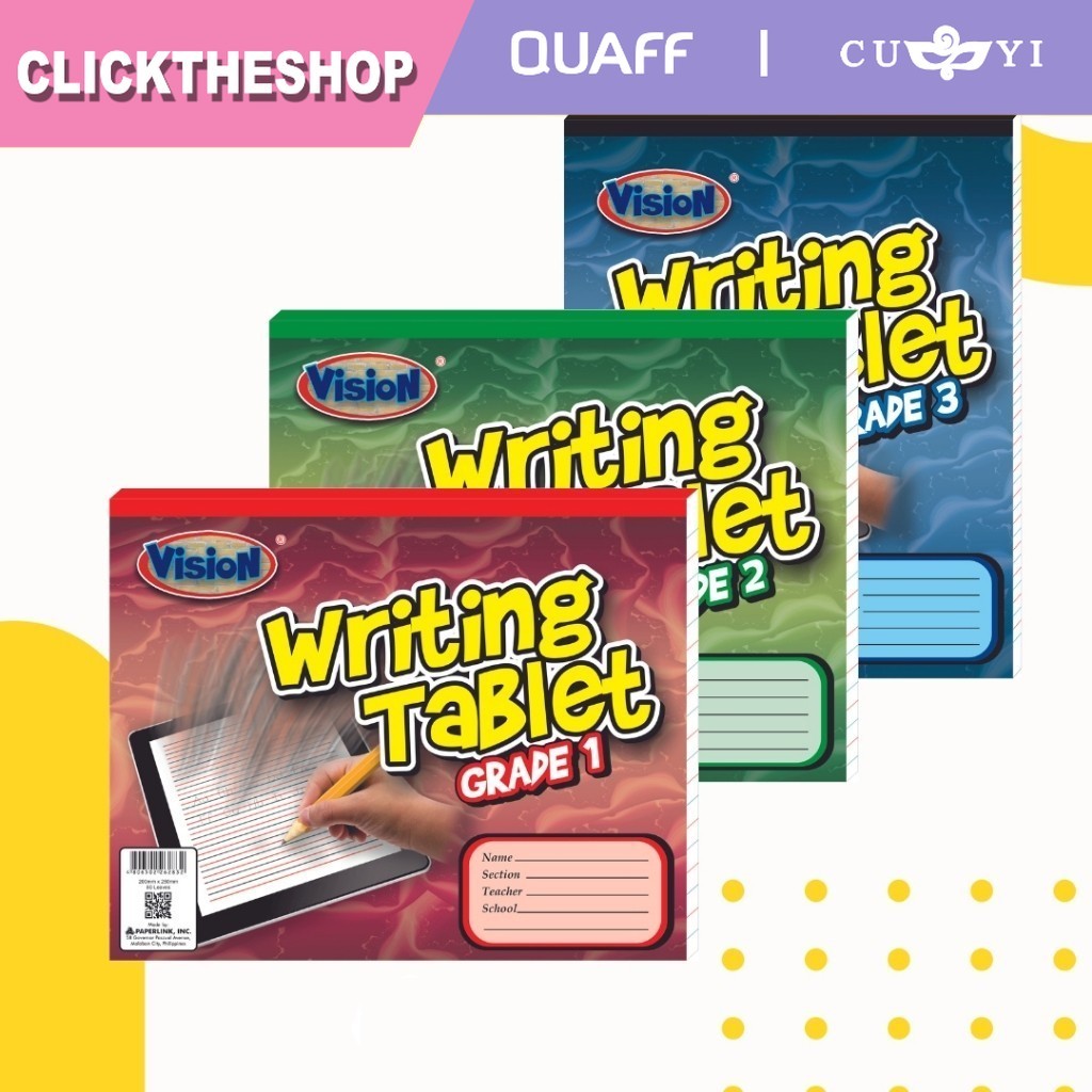 [1 PAD] Vision Writing Tablet Grade 1 | Grade 2 | Grade 3 Pad ...
