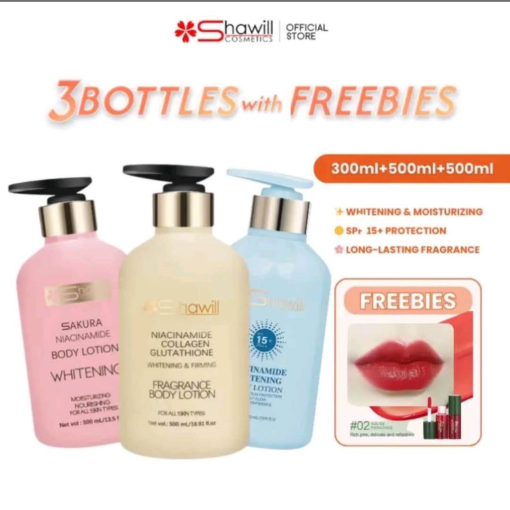 Shawill Body Lotion Niacinamide Glutathione Collagen 500ml Whitening ...