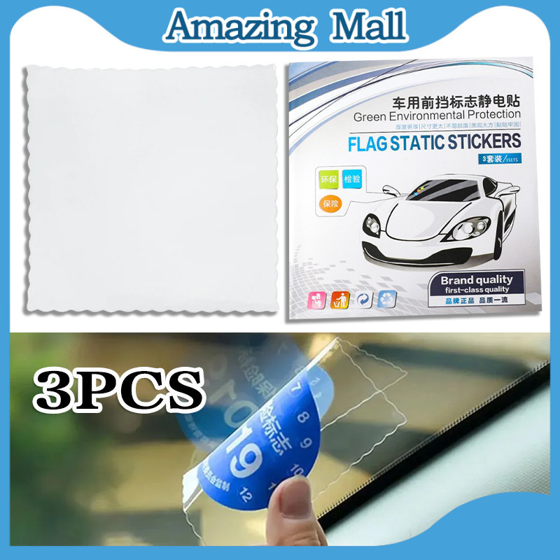 3Pcs/Lot Windshield Electrostatic Stickers Transparent Car Annual ...