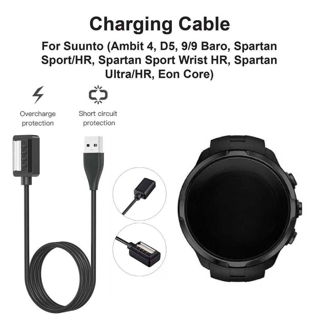 USB Charger For For Suunto 9 Ambit 4 D5 Spartan Sport Wrist HR 