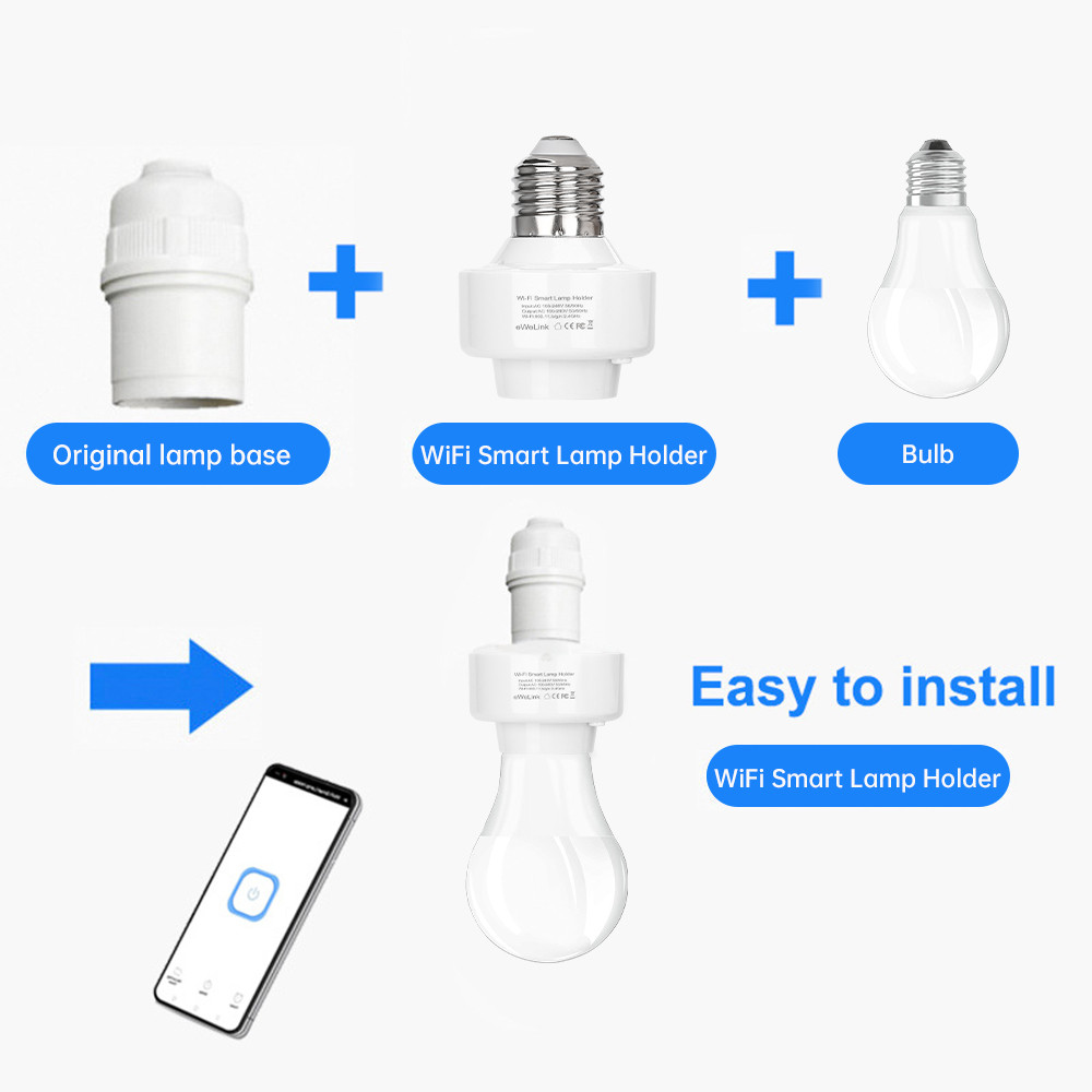 Pcbfun Smart WiFi Bulb Socket E26 E27 Light Bulb Adapter has Access to ...