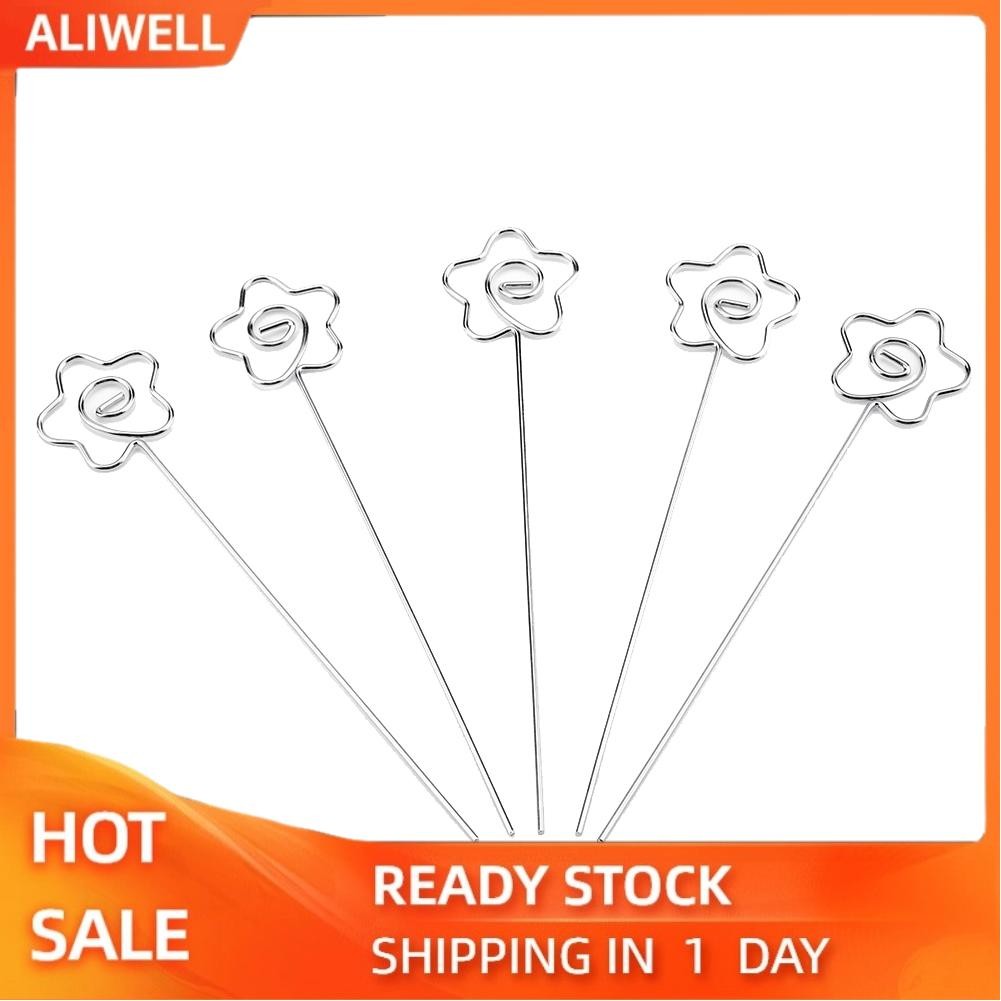 Aliwell 100Pcs DIY Flower Shape Metal Wire Memo Card Photo Picture ...