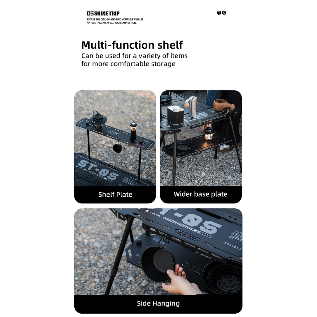 SHINETRIP Outdoor 05 Tactical System Camping Table Expandable ...