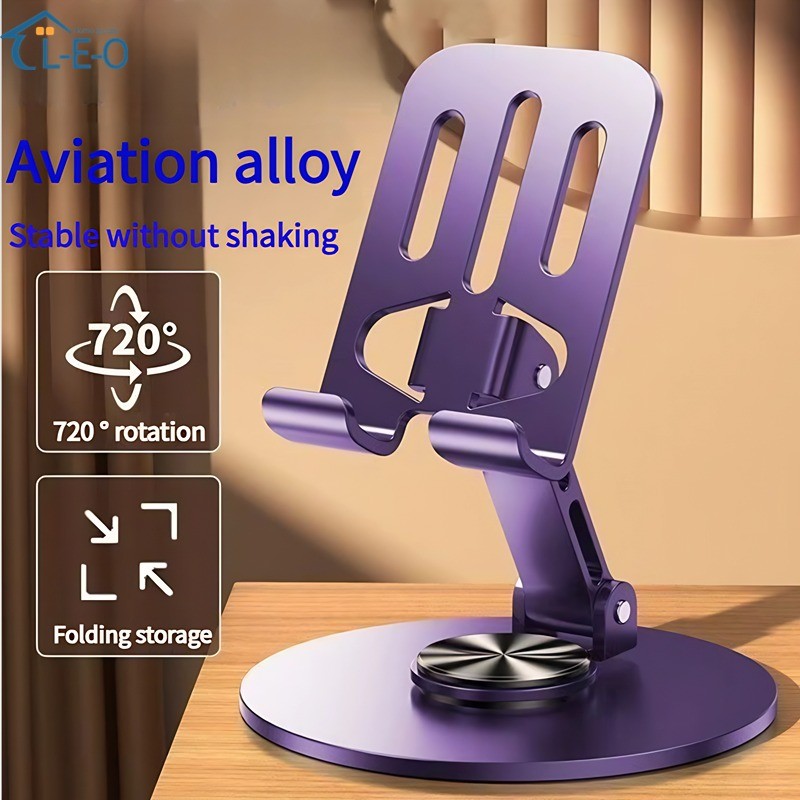 【L-E-O】360° Rotating Metal Rotating Stand Mobile Phone Tablet Universal ...