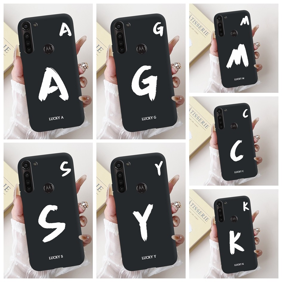 For Motorola Moto G8 Power Case XT2041-1 XT2041-3 Silicone Cover Cute White  Letters Soft TPU Phone Case For Moto G8 Power Casing