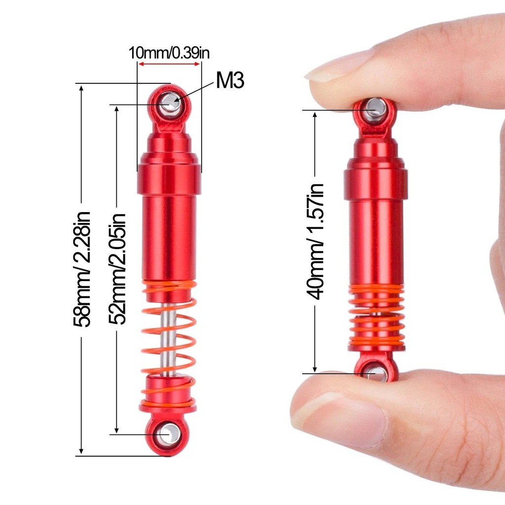 Amortisseurs Suspension RC Compatible avec TRX4M pour Bronco pour Defender 1/18 RC Crawler Pièces De Mise À Niveau Amortisseurs en Aluminium Amortisseur(Blue Amortisseurs Suspension RC Compatible avec TRX4M pour Bronco pour Defender 1/18 RC Crawler Pièces De Mise À Niveau Amortisseurs en Aluminium Amortisseur(Blue