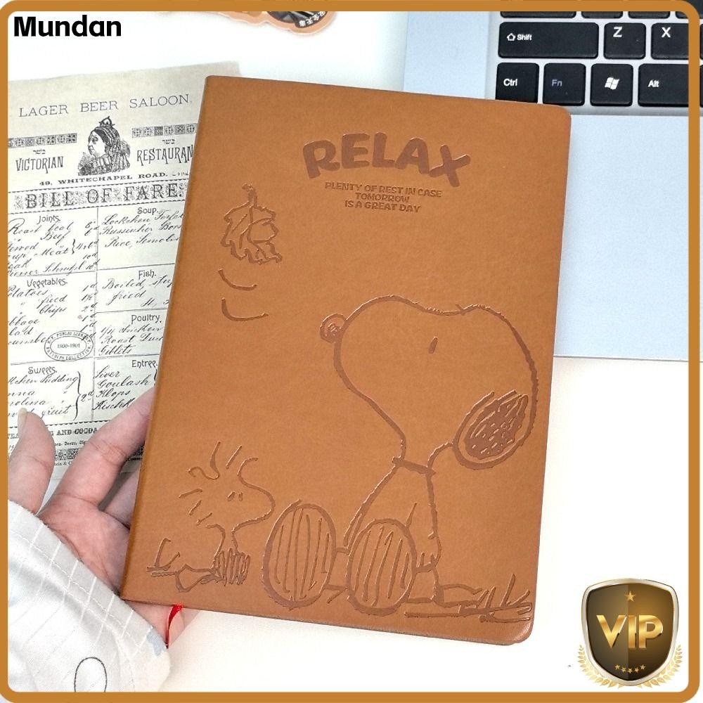 MUNDAN Notebooks, Snoopy Solid Color Notepad, Cute Cartoon A5 PU ...