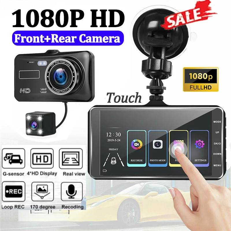 Car Smart Player HD PND 10 26-inch DVR With Rear View Three-way Camera Car play Android Auto reversing  Wide angle 1920x1080 HD Car Camera