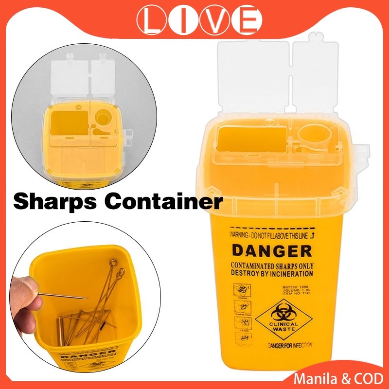 1L Sharps Container Clinical Waste Container Waste Box Tattoo Piercing ...
