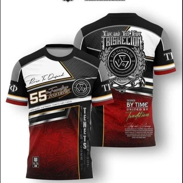 Tau Gamma Phi Triskelion Frat Shirt Full Sublimation 55th Anniversary ...