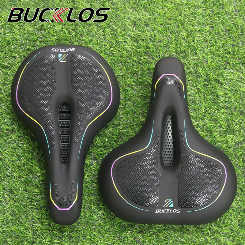 BUCKLOS Wide Comfort Bike Seat - Extra Large Cushioned Saddle For Cruiser, Ebike, Exercise Bike