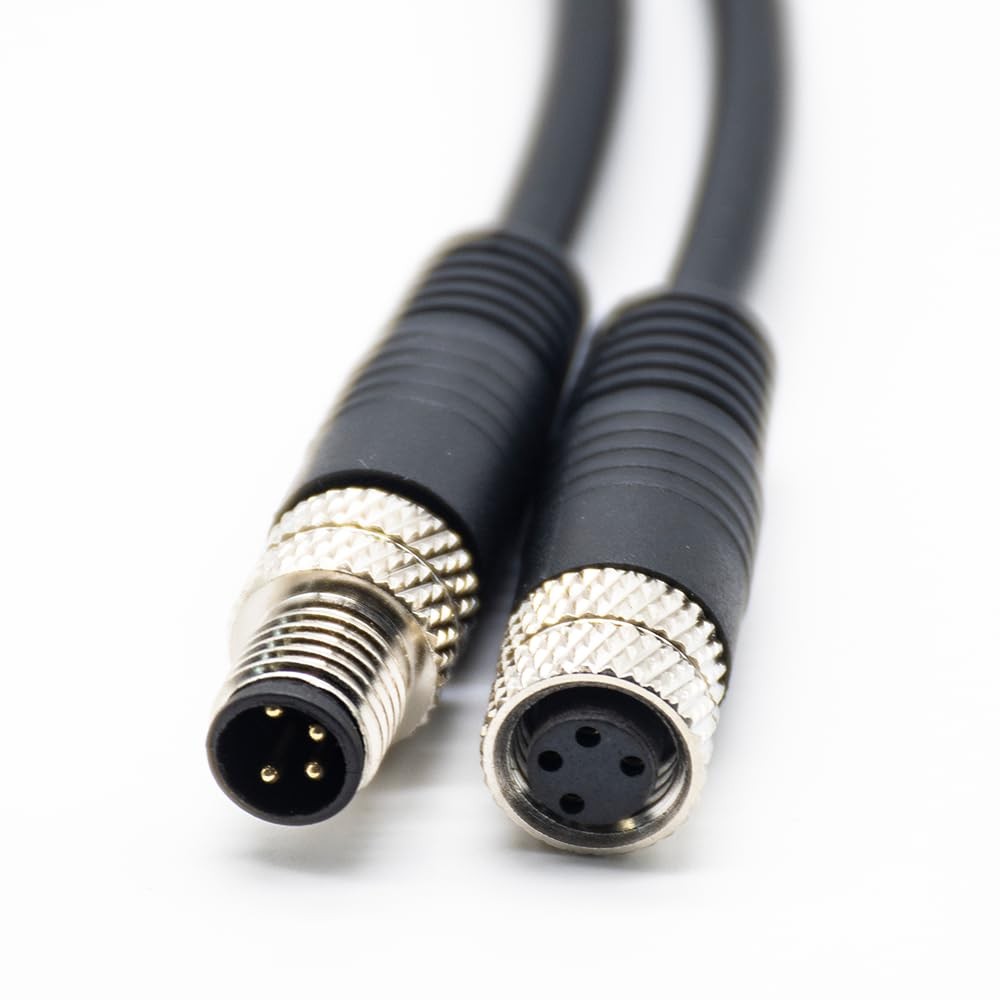 M8 4 Pin Serial Cable Connector Female to Male Plug 180 Degree Straight ...