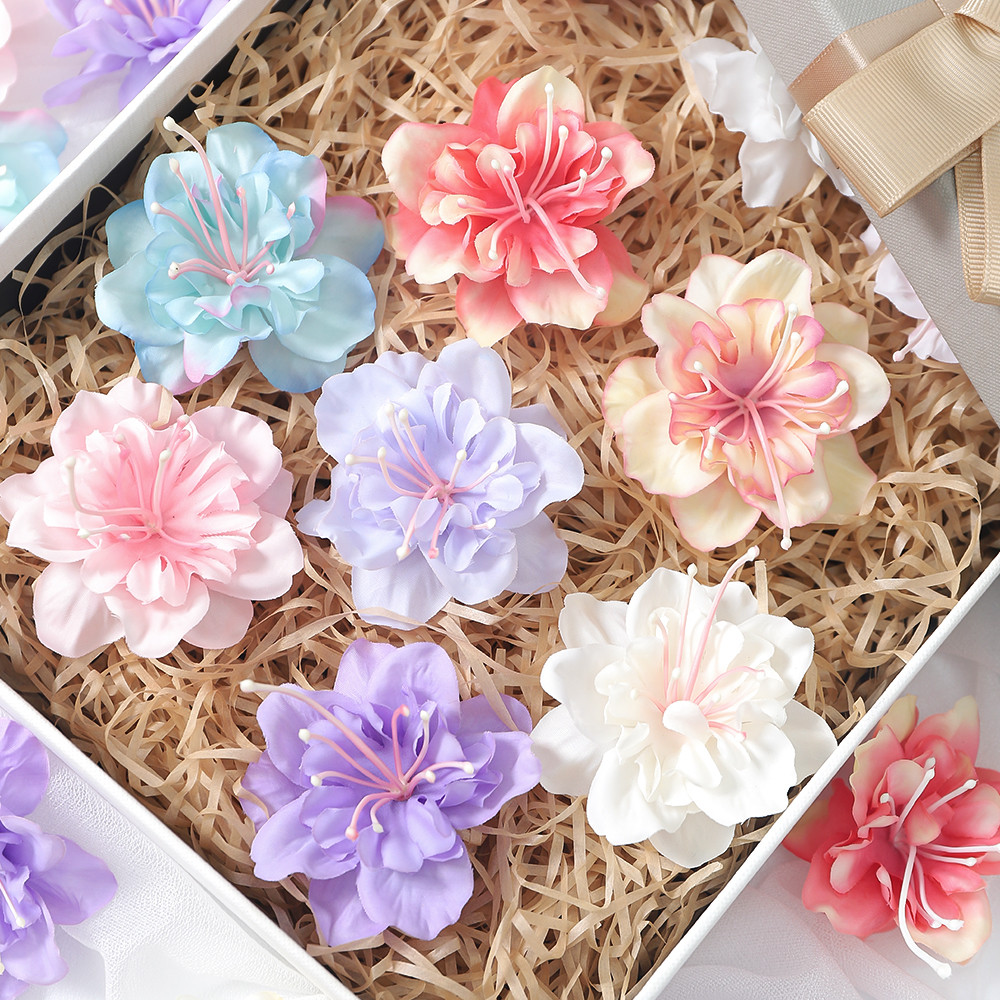 1/5Pcs Fake Flower Heads Artificial Flower Heads Bulk Silk Faux Crafts ...