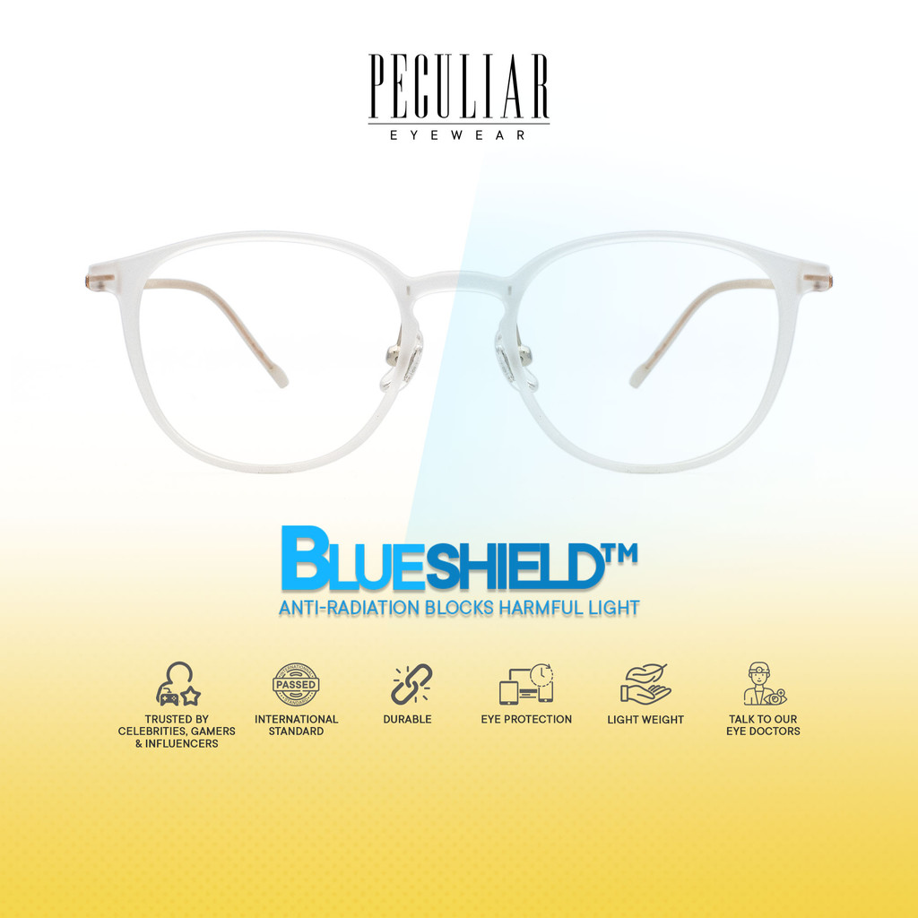 Peculiar Exa Round Titanium Computer Glasses Anti Radiation Eyeglass ...