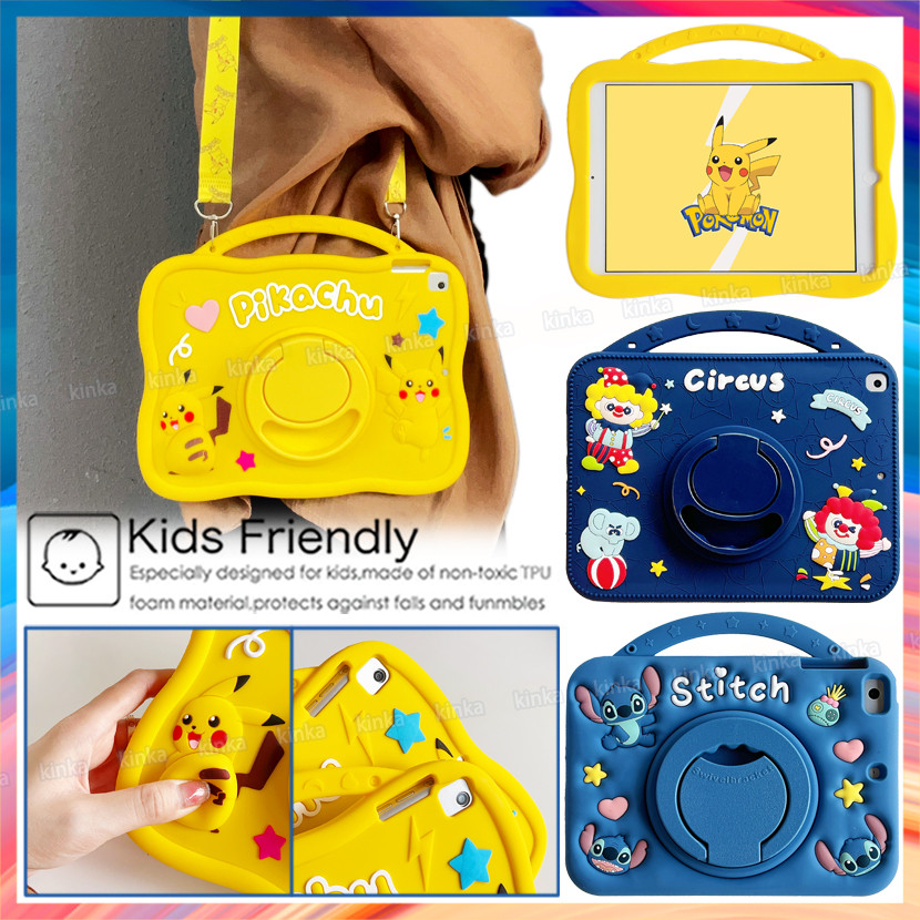 360° Rotation KickStand Kids Cute Cartoon Shockproof Tablet Cover ...