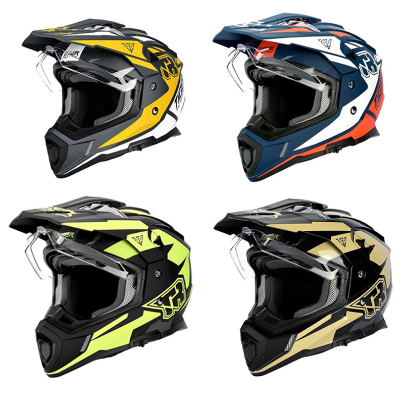 TR Rally Helmet Long distance Cycling Four season Full Face Dual Lens ...