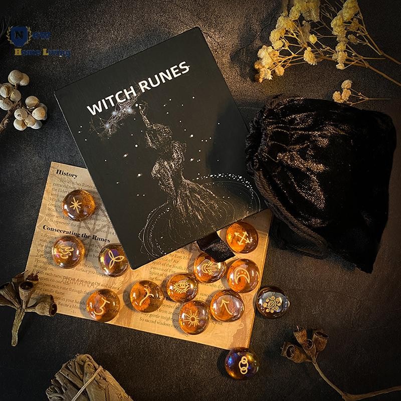 > Runes Set 13 Pcs Rune Stones Witches Runes Kit al Handicrafts Tools ...