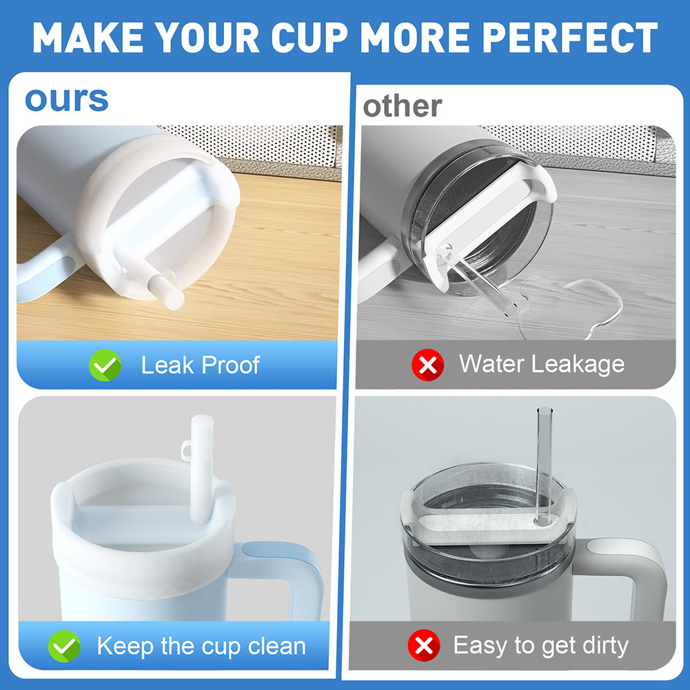 4Pcs Silicone Cup Lid Spill & Leak Stopper Cup Sleeve for Stanley 40 Oz ...