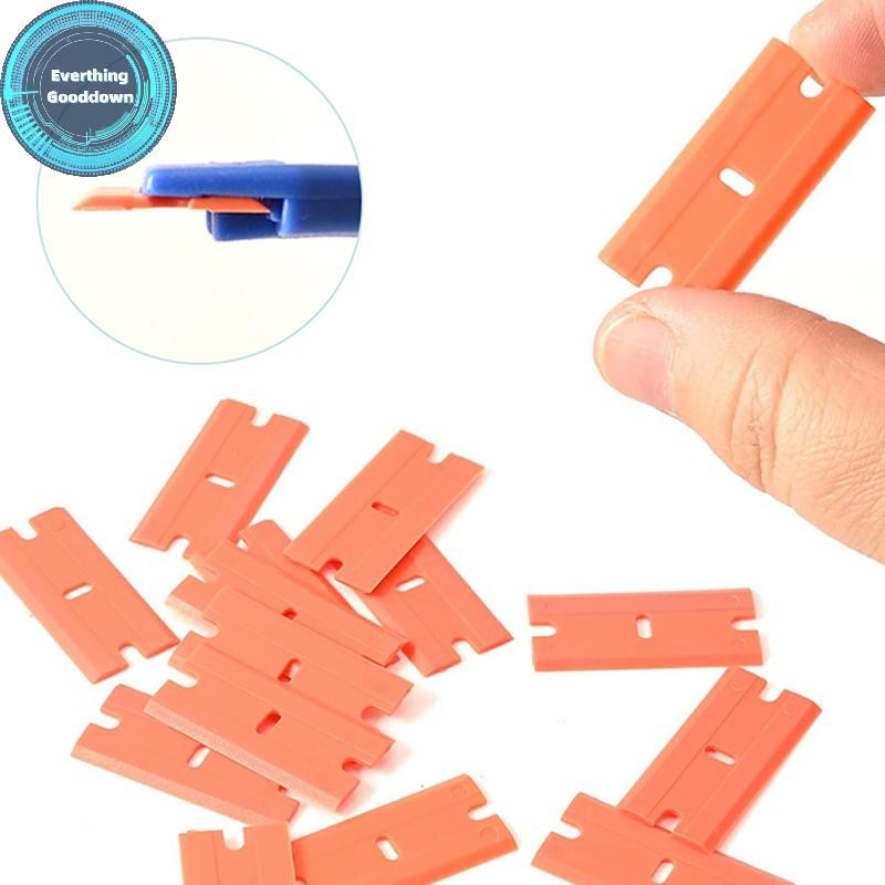 EVERTHING 100 Pieces Two Cutting Plastic Razor de Label Clean Razor ...