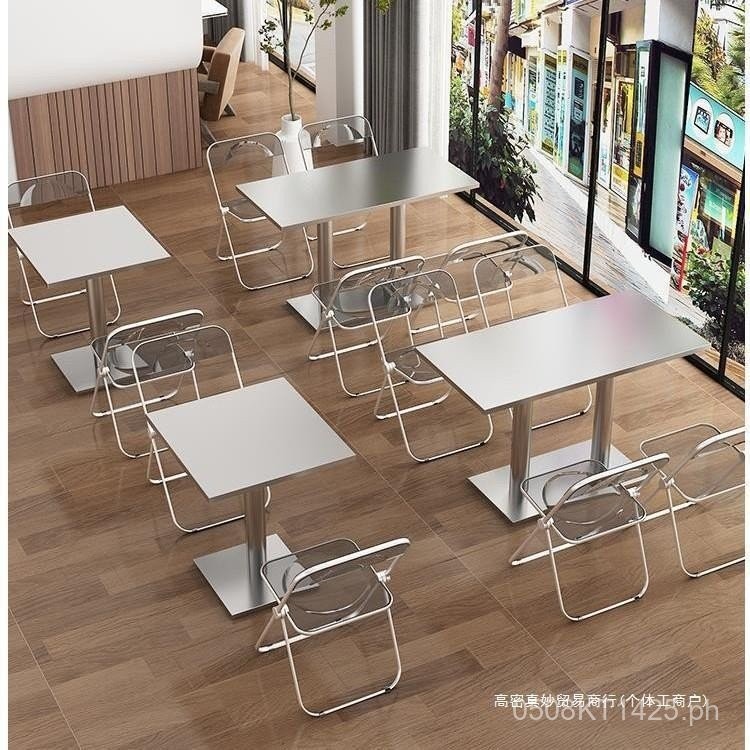 Milk Tea Cafeteria Snack Shop Rectangular Coffee Shop Dining Table and ...